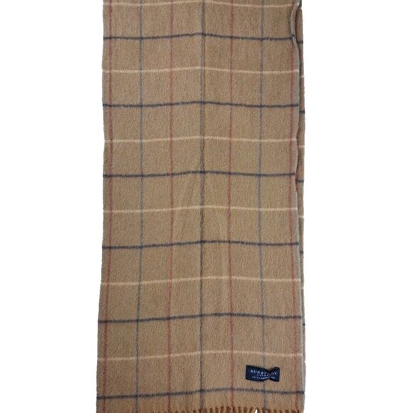 BURBERRY London Classic Nova Check Knit 100% Cashmere Brown Rectangle SCARF - Picture 3 of 7